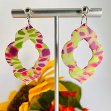Load image into Gallery viewer, Stained Glass Style Keyhole Earrings

