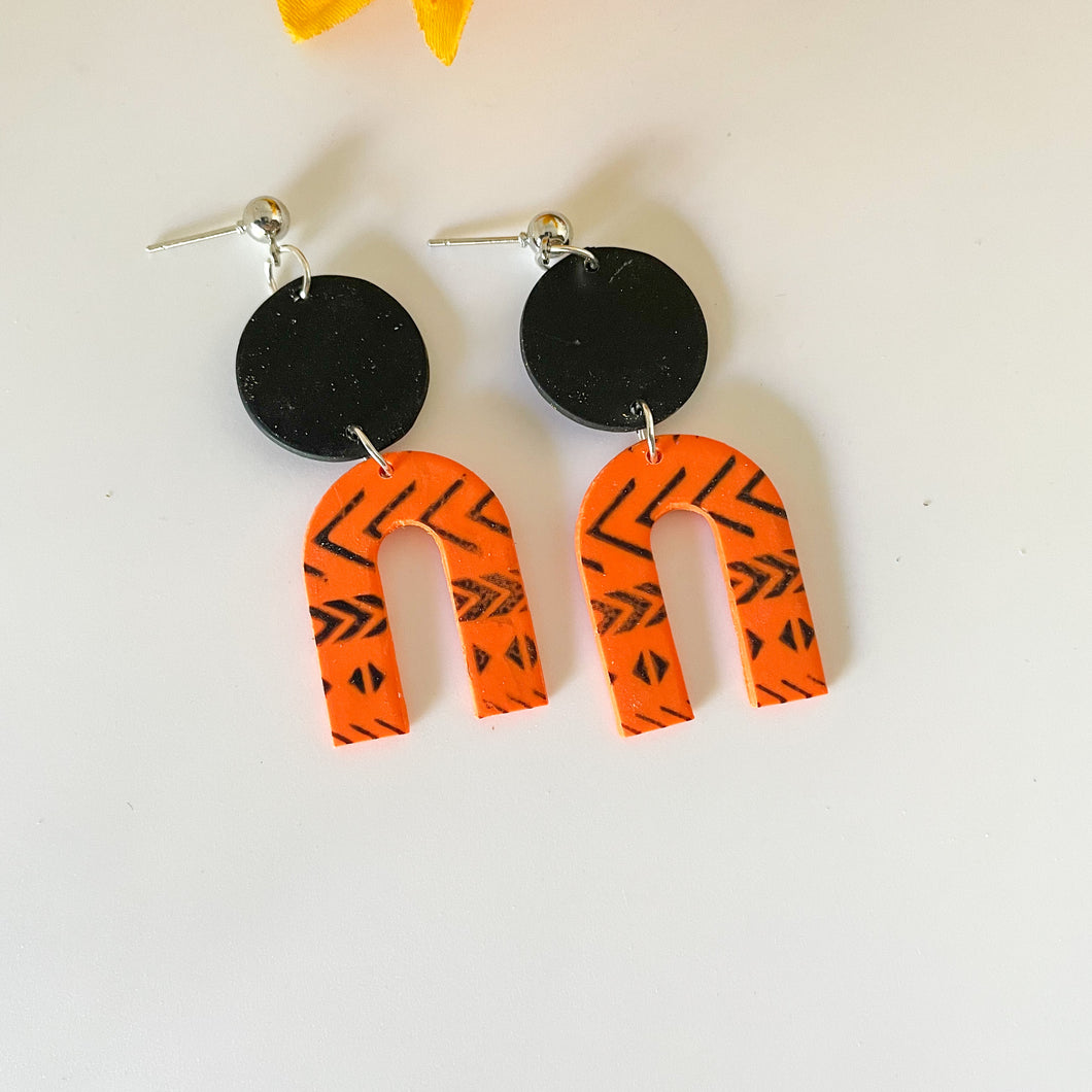 Orange Arch Earrings