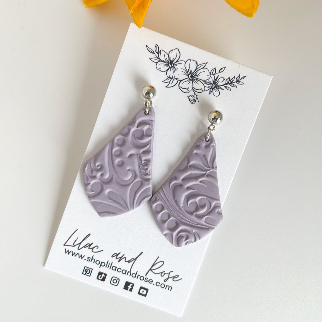 Textured Lilac Audrey Earrings